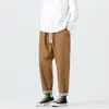 2026 Jeans para Hombre de Estilo Chino, Ajuste Holgado Talla Grande, Pantalones Harem, Retro Japonés, Ajuste Delgado, Cordón, Pantalones Largos