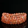 Marca Famosa Cristal Cereja Vermelha Fanta Flor de Resina Multi-Círculo Pulseira Flor de Resina Vermelha e Amarela Pulseira de Contas Redondas Atacado