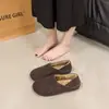Sapatos de Algodão 2025 Camurça Solado Macio Outono e Inverno Planos Slip-On Novo Estilo Retrô Birkenstock Sapatos para Mulheres Forrados com Lã Duas Formas
