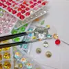 Super Brillante Corte Milenio Rosa 8mm Diez Caras Rosa Punto para Uñas Base Puntiaguda Pedrería para Uñas Ultra Brillante Cristales K9 Pedrería para Uñas Decoraciones para Uñas