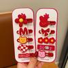 Horquilla infantil de Año Nuevo Pinza para flequillo de bebé de Año Nuevo pinza para pelo suelto tocado rojo para niña pequeña festivo de dibujos animados pinza lateral