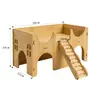 Casa Escondite Popular Transfronteriza de Bambú Natural para Oso y Hámster, Ventilada y a Prueba de Humedad, Adecuada para Hámsteres Dorados y Hámsteres Enanos, Venta al por Mayor