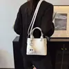 Bolsa de balde feminina, novo modelo transfronteiriço, bolsa de ombro simples com padrão lichia, versão coreana, textura de couro macio, bolsa de mão e bolsa transversal