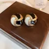 Pendientes Vintage de Segunda Mano Aguja de Plata Plisado Corazón Rojo Pendientes de Metal Pendientes Personalizados Retro Fabricante Venta al por Mayor