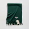 Cachecol de lã fino com franjas de cor única estilo coreano para mulheres, quente e elegante para outono e inverno, adequado para casais