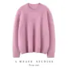 Suéter de Cachemira Estilo Nuevo para Mujer, Otoño e Invierno Cuello Redondo de Moda Tejido Cepillado de Cachemira, Top Base Suelto y Elegante
