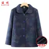 Chaqueta de Moda Primaveral y Otoñal para Abuelas de 60-80 Años, Top de Otoño para Madres de Mediana Edad y Mayores, Traje de Mujer con Cuello de Solapa