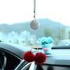 Amazon é especializada em borla de diamante de cristal bola de pelo de vison Pingente para Espelho Retrovisor de Carro pingente de decoração de interior de carro