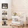 Estantería de almacenamiento tipo carrito pequeño estilo dopamina para sala de estar, organizador de bocadillos y juguetes, móvil, no requiere instalación, estante multicapa independiente