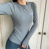 Camiseta deportiva sexy con letras para mujer, para correr, de manga larga, de secado rápido, para gimnasio, ajustada, de alta elasticidad, para yoga