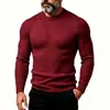 Suéter de Punto para Hombre 2026 Transfronterizo Europeo y Americano Ajuste Delgado Elástico Color Sólido con Cuello Redondo y Patrón de Trenza Moda Pulóver para Hombre