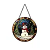 Adornos de Vidrio de Muñeco de Nieve Navideño Transfronterizos Decoración de Patio Ventana de Cafetería Atrapasoles Arte Colgante