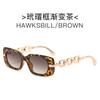 Nuevas gafas de sol de cadena cuadrada con montura pequeña de moda europea y americana, gafas de sol estilo urbano de moda, gafas de sol para mujer