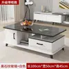 Oferta especial: Mesa de centro para sala de estar, lujo ligero, minimalista, estilo moderno, adecuada para apartamentos pequeños, mesa de centro de vidrio templado, juego de mueble para TV