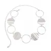Cadena de Cintura de Metal Retro con Anillos Entrelazados para Mujer, Cadena de Cuerpo para Cintura de Disco Cepillado de Diseñador