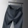 Calças Casuais de Negócios Masculinas Plus Size para Primavera/Verão Dropshipping, Calças Longas Elásticas de Cintura Alta Extra Grandes para Pessoas Grandes e Altas