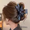 Pinza de Lazo Estampado de Leopardo para Mujer Pinza de Tiburón Grande de Alta Gama 2025 Nuevo Pinza para el Cabello de Otoño e Invierno Accesorios para el Cabello en la Parte Posterior de la Cabeza