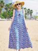 Nuevo Vestido de Algodón Seda para Mujer Verano Francés de Alta Gama Vacaciones Costeras Playa Vestido Largo Elegante Vestido Chaleco sin Mangas