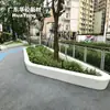 Banco de terazzo curvo em formato de árvore para áreas residenciais, espaços verdes ao ar livre e floreiras de paisagismo ao redor de árvores