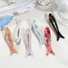 Grampo de Cabelo Dopamina Fofo Colorido em Formato de Peixe com Strass para Franja, Estilo Doce e Descolado Grampo Bico de Pato para Meninas