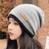 Gorro de Punto Cálido para Mujer Otoño e Invierno con Borde Enrollado, Protección para las Orejas y Gorro Envolvente para la Cabeza, Gorro de Lana de Invierno, Gorro Holgado Postparto