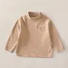 Camiseta Interior de Manga Larga para Bebé 2026 Nuevo Estilo Suave y Cómoda Ropa Rayada Elegante Versátil Top de Color Sólido