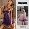 Bata de Noche Sexy Talla Extra Grande, Ropa de Dormir sin Espalda de Encaje con Aros que Realza Bustos Pequeños, Atractivo Diseño de Moño