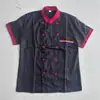 Ropa de Trabajo de Chef Manga Corta para Hombre Verano Transpirable Restaurante Cocina Comedor Restaurante Palabra Bordada Ropa de Cocina Manga Larga
