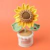 [Producto terminado] Ramo en maceta de lana de punto transfronterizo hecho a mano, girasol de lana en maceta, adornos de flores artificiales, regalo