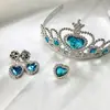 Casa de juegos para niños europea y americana Accesorios para disfrazarse Corona de Hielo y Nieve Diadema Anillo Juego de Pendientes Venta al por mayor