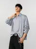 Nuevo Suéter de Punto Otoño e Invierno Camisa Polo para Hombre Cuello en V Tejido de Trenzas Negocio Cuello Solapa Camiseta de Manga Larga Comercio Exterior Venta al por Mayor Transfronteriza