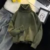 Suéter de malha masculino com botões para outono e inverno, pulôver, gola alta, cor sólida simples, vários tamanhos, quente, folgado, roupa masculina casual