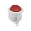 Interruptor basculante redondo rojo KCD1 de dos patas y dos posiciones interruptor basculante rojo y blanco orificio inferior redondo superior de 20 mm