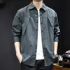 Jaqueta-camisa de manga comprida workwear 2026 versátil folgada primavera moderna nova casual para homens em cinza
