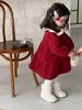Ropa de Bebé Año Nuevo Ropa de Salida para Bebé con Forro Polar Ropa de Invierno 2024 Ropa para Niños Estilo Coreano Vestido Grueso para Niñas