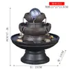 Fuente de agua pequeña con forma de rueda para sala de estar, escritorio, decoración de agua circulante, adornos de bola de dinero para oficina