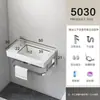 Lavabo de Pared para Uso Doméstico, Juego de Lavabo para Baño en Balcón, Soporte Triangular Simple de Cerámica para Apartamentos Pequeños