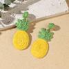 Aretes de isla hechos a mano de girasol de rafia y pasto, aretes de flores grandes exagerados de personalidad junto al mar, venta al por mayor de aretes