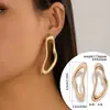 Pendientes transfronterizos europeos y americanos de metal plisado con textura, pendientes irregulares exagerados, pendientes de gota de agua para negocios