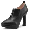 Zapatos de Salón de Nuevo Estilo con Cremallera Frontal, Punta Fina y Corte Profundo, con Plataforma Gruesa y Tacón Alto Grueso, Tallas 33-50, Zapatos de Exportación de Amazon