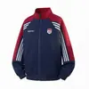 Jaqueta Cardigan Moletom Esportivo com Manga Raglan para Homens, Novo Estilo Americano Outono/Inverno Color Block Casual com Gola Alta e Zíper