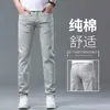 Jeans Verdes de Alta Gama para Hombre Corte Recto Delgado Estilo Europeo Nuevo Verano Delgados Casuales Pantalones Largos
