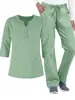 Nuevo Uniforme de Cirugía Hospitalaria Amazon con Cuello en V y Botones, Mangas de Longitud Media, Absorbente de Sudor y Transpirable, Uniforme de Enfermería para Hombres y Mujeres