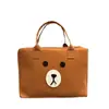 Bolsa de Viaje de Fieltro Bolsa de Equipaje Bolsa de Dibujos Animados de Fieltro Bolsa de Almacenamiento de Gran Capacidad Bolso de Mano de Fieltro Portátil Para Todo