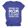 Criando Minha Mãe Amazon Ebay Site Independente Comércio Exterior Transfronteiriço Confortável Simples Camiseta Feminina Gola Redonda Manga Curta