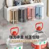Vaso para cepillos sin perforaciones Vaso para gárgaras Estante de pared Inodoro de pared Eléctrico Traje doméstico Estante de almacenamiento para cepillos de dientes