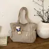 Bolso de Hombro Sencillo de Color Sólido Estilo Coreano para Mujer, Bolso de Mano de Pana de Gran Capacidad Nuevo, Bolso Tote Casual de Moda de Nicho