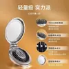 Peine Plegable Electroplateado Peine Plegable Portátil para Mujeres y Niños Peine Masajeador Alisador de Cabello con Cojín de Aire con Espejo