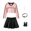 Traje de actuación de danza de jazz para niñas, traje de actuación de ombligo al estilo coreano, traje de espectáculo de danza de otoño de jazz para niñas