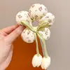 [Crianças] Tiara de Flor Tulipa de Primavera Doce e Fofa Acessório de Cabelo Tridimensional Meninas Tiara com Bolas Acolchoadas de Algodão